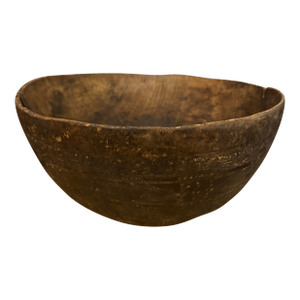 Mid-20th Century West African Hand-Carved Wooden Dinner Bowl, Likely Mali