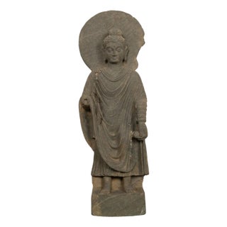 Ancient Indian Carved Stone Gandharan Shakyamuni Buddha Statue 2nd Century A.D. For Sale
