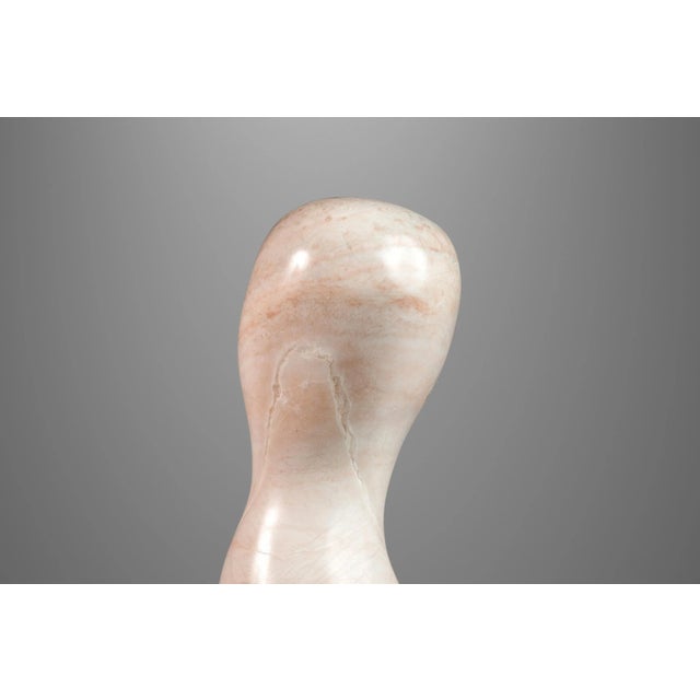 Modern Abstract Oblong "Arrokoth" Sculpture in Solid Alabaster by Mark Leblanc for Mark Leblanc Studios, Usa, C. 2023 For Sale - Image 10 of 12