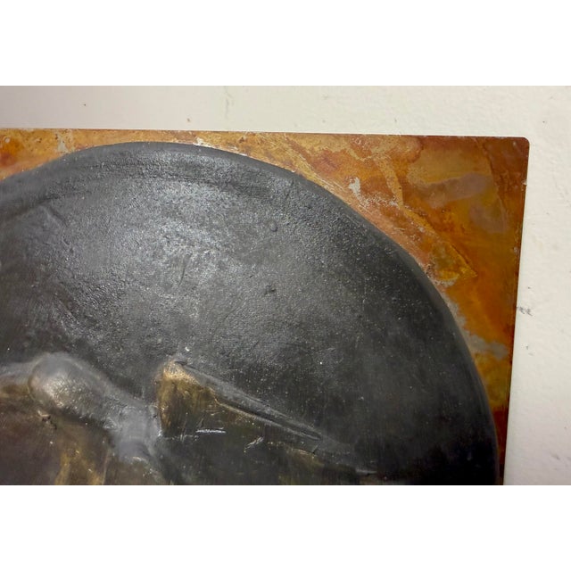 Vintage Handmade Gilt Bronze Raven Steals the Sun Relief Wall Plaque Sculpture For Sale In New York - Image 6 of 15