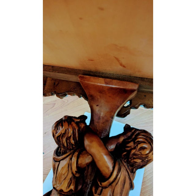 Antique Italian Baroque Style Coffee Table Hand Carved Whit Inlay For Sale - Image 14 of 16