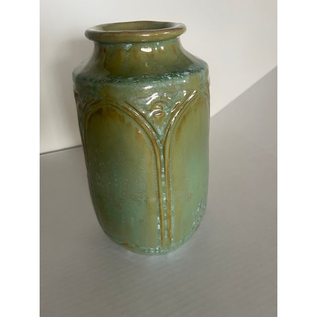 Ceramic Arts & Crafts Mellow Green Vase Circa 1900 For Sale - Image 7 of 9