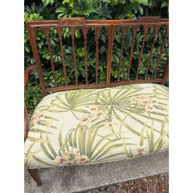 Antique Walnut American Love Seat For Sale - Image 4 of 5
