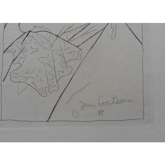 Modern Jean Cocteau, Portrait de Colette, Etching For Sale - Image 3 of 4