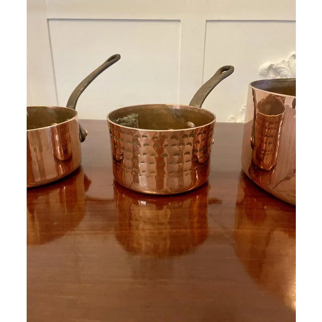 Antique Victorian Copper Pans, 1860, Set of 3 For Sale - Image 12 of 13
