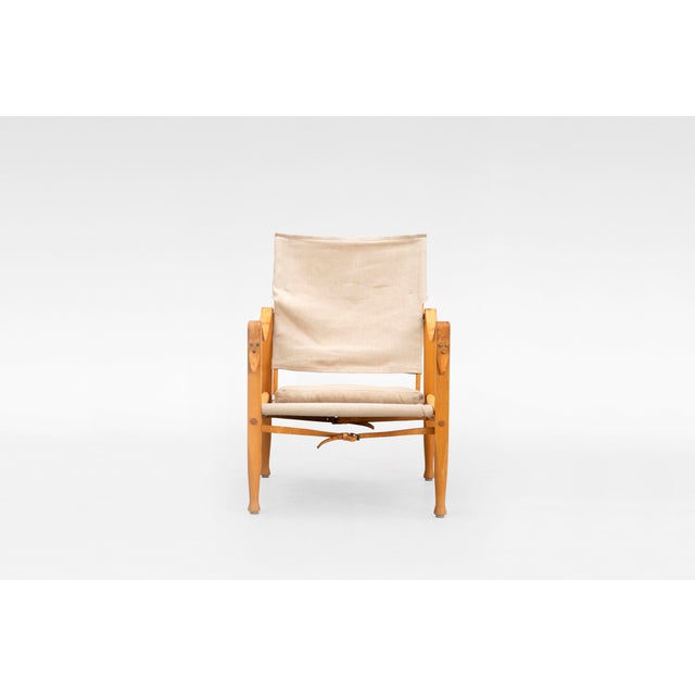 Vintage Canvas Safari Lounge Chair by Kaare Klint for Rud Rasmussen, 1960s For Sale - Image 3 of 6