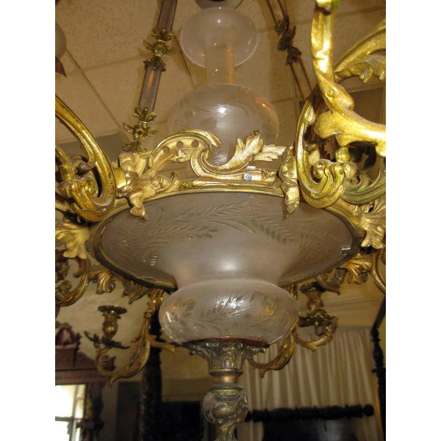 19th century Regency Doré Bronze Chandelier For Sale - Image 4 of 11