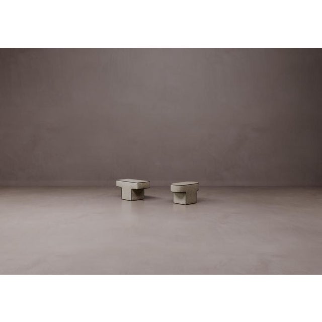 Contemporary MDF and Upholstered Bitta Pouf by Dainelli Studio Atelier For Sale - Image 3 of 8