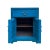2020s Distressed Bright Bice Blue Shutter Doors End Table Nightstand For Sale - Image 5 of 6