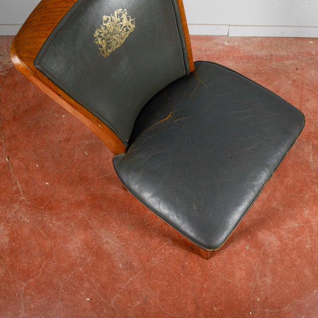 Leather Chair with Printed Logo by W.D.F. Grubb, 2000s For Sale - Image 13 of 18