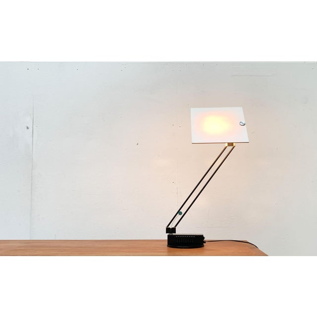Postmodern W.O. Table Lamp by Sacha Ketoff for Aluminor, France, 1980s For Sale - Image 12 of 18