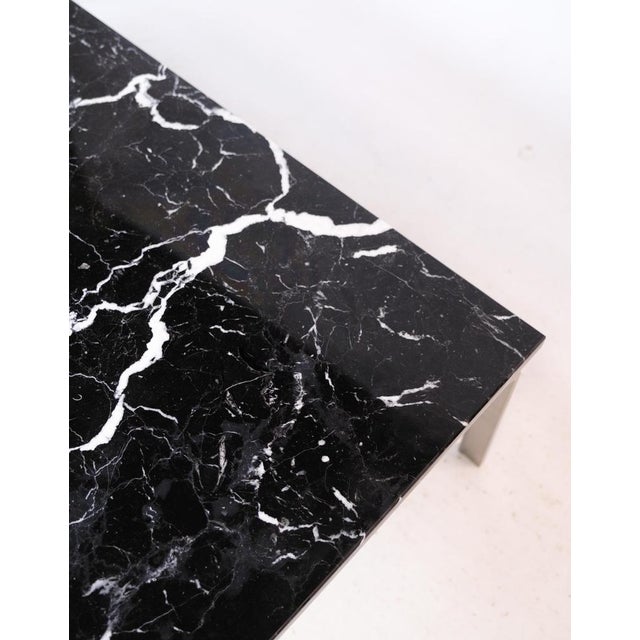 Gray Danish Coffee Table with Aluminum Frame & Marble Top by Mann for Norr11, 2000s For Sale - Image 8 of 17