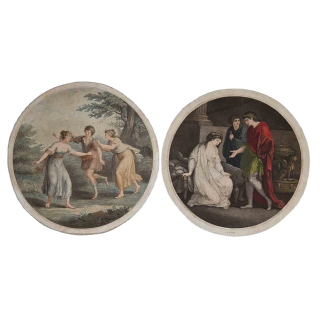 Genre Scene Compositions, Original Artwork in the Style of Angelika Kauffmann, 1780s, Set of 2 For Sale
