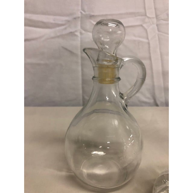 1970s Crystal Clear Glass Cruets With Stoppers Set of 3 Chairish