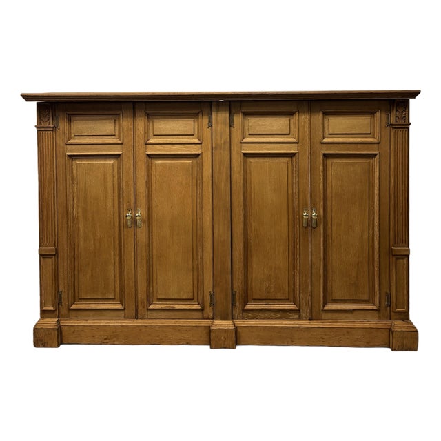 Antique English Four Door Cabinet For Sale