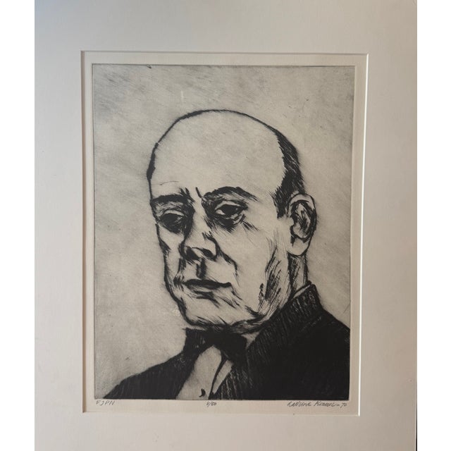 LaVerne Krause “Fjpn” Francis J. Newton Portrait, 1970 Signed Etching, Edition 8/30 For Sale - Image 9 of 9