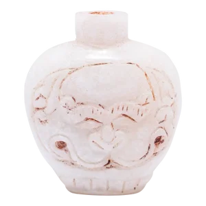 Chinese Stone Snuff Bottle With Fu Lion