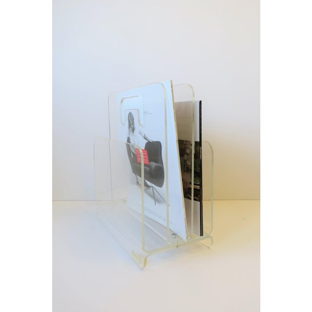 Clear Acrylic Magazine Holder, Circa 1976 Chairish