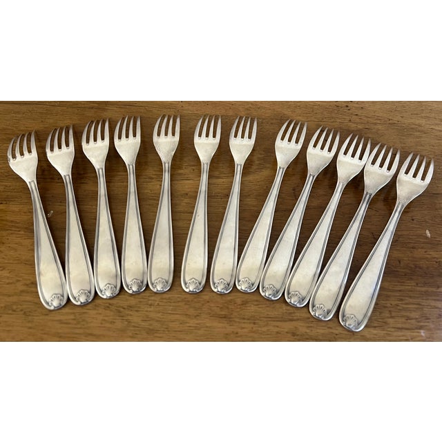 Christofle Forks in Clerment Marot Pattern-Set of 12 For Sale - Image 9 of 9