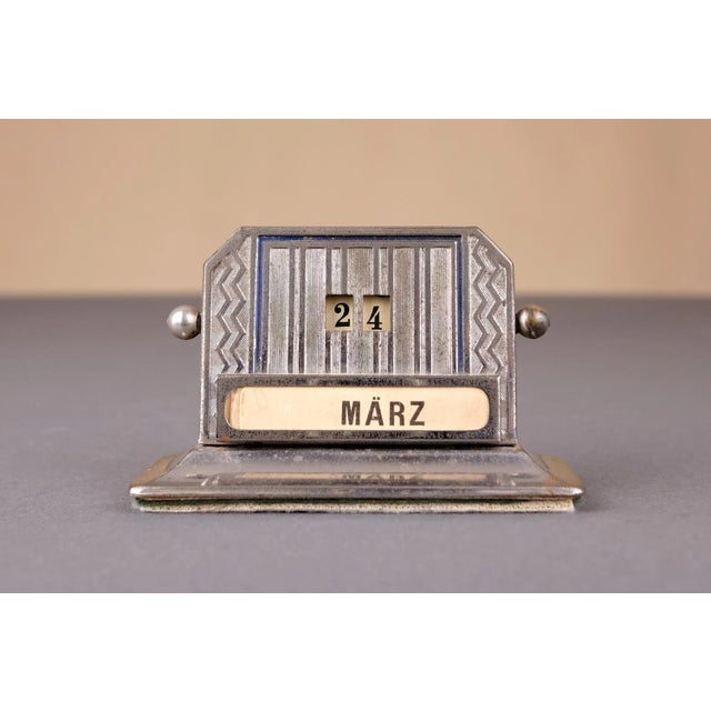 Vintage Art Deco Chrome-Plated Perpetual Calendar For Sale - Image 13 of 13