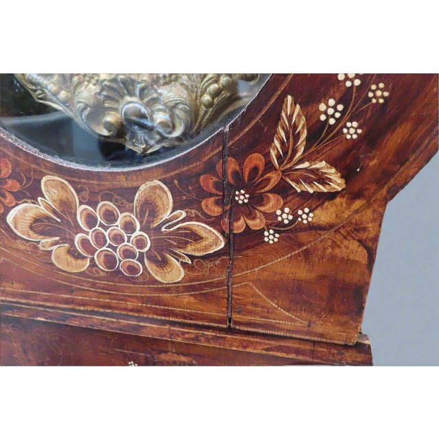 Early 20th Century H Bouquin Gorgeous French Grandfather Clock With Hand Painted Florals For Sale - Image 5 of 10