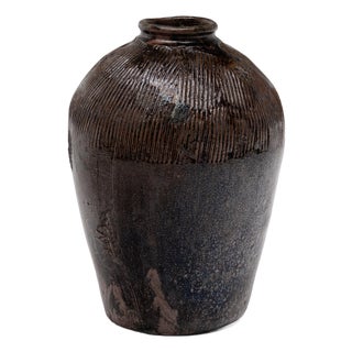 Chinese Ridged Wine Jar, C. 1900 For Sale