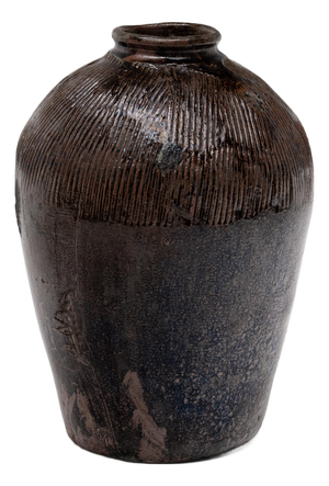 Chinese Ridged Wine Jar, C. 1900