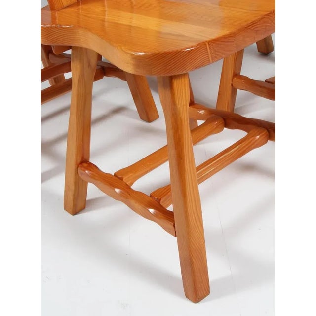 Swedish Cabin Chairs in Pine, 1970s, Set of 4 For Sale - Image 4 of 7