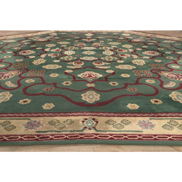 Dark Green Oversized Vintage Edward Fields Octagon Rug - 16' X 16' For Sale - Image 8 of 9
