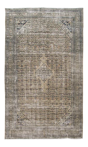 Vintage Beige Malayer Floral Handmade Wool Rug