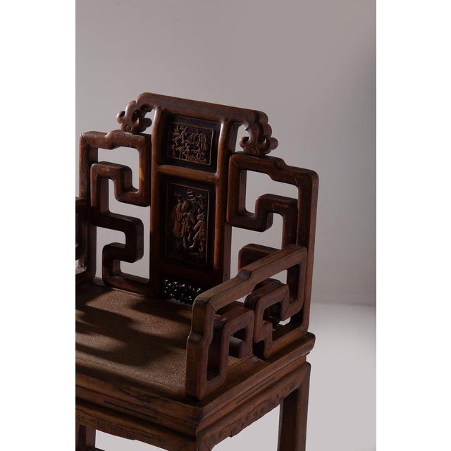 Wood Chinese Traditional Qing Armchair, 1900s For Sale - Image 7 of 11