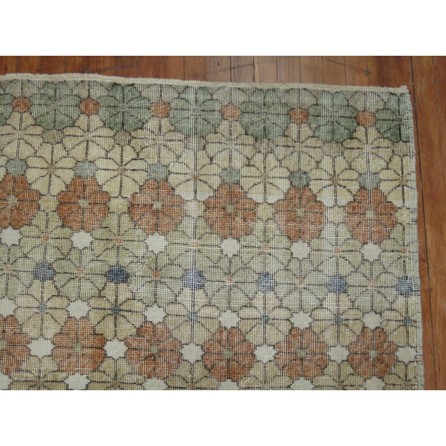 1960s Worn Turkish Deco Rug - 3'6" x 10'4" For Sale - Image 4 of 18