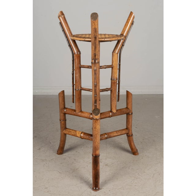 Mid 20th Century Mid Century French Bamboo & Rattan Plant Stand or Pedestal For Sale - Image 5 of 12