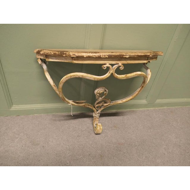 French Wrought Iron Console or Hall Shelf For Sale - Image 5 of 8