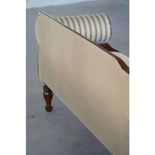Antique Danish Empire Sofa with Detailed Woodwork and Striped Fabric, 19th Century For Sale - Image 13 of 17