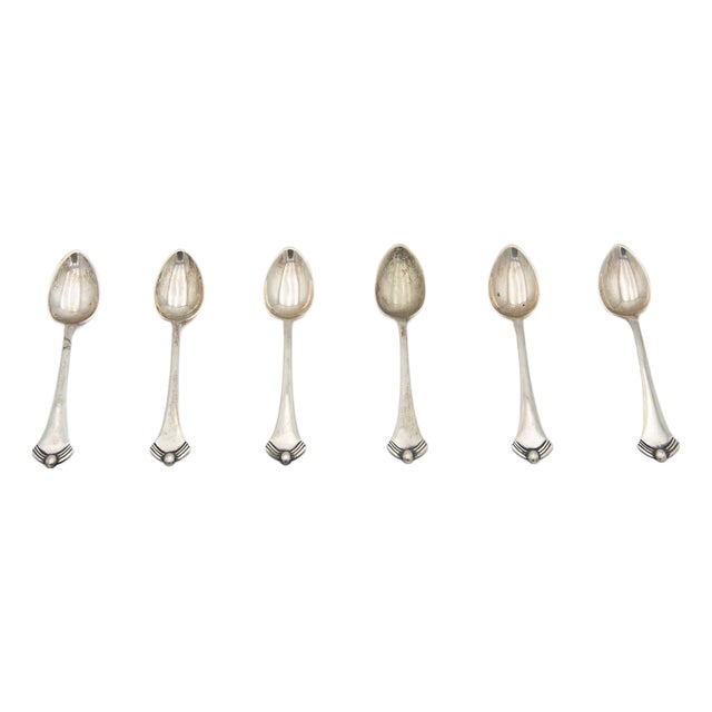 Plain Silver Tea Spoons, Set of 6 For Sale