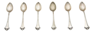 Plain Silver Tea Spoons, Set of 6