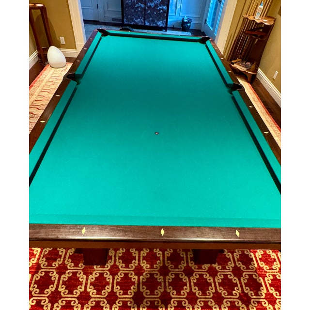 Antique Brunswick Rochester Pool Table Circa 1906 - African Mahogany For Sale - Image 9 of 17