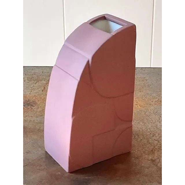 2020s Vintage Signed Geometric Slab Built Studio Pottery Vase For Sale - Image 5 of 13