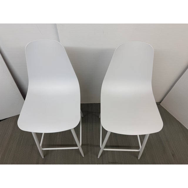 Article Svelti Pure White Counter Stools, Pair For Sale - Image 11 of 12