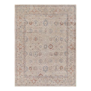 Exquisite Rugs Harper Hand-Knotted New Zealand Wool Beige/Blue Rug-9'X12' For Sale