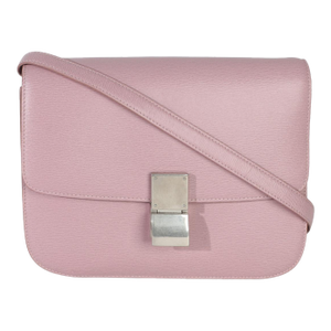 Pink Textured Calfskin Small Box Bag