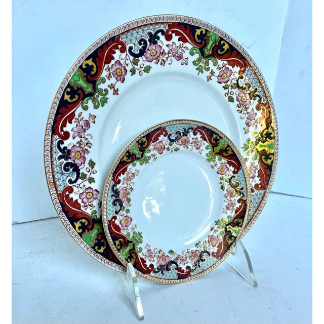 Early 1900s John Maddock & Sons Climax Dinner and Dessert Plates - Set of 15 For Sale - Image 12 of 15