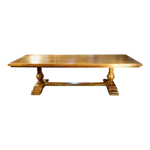 Contemporary 18th Century Style Italian Bocci Solid Natural Walnut Trestle Table