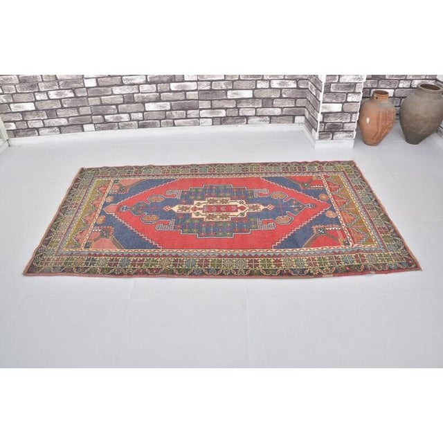 Handmade wool carpet in Turkish Anatolia , Vintage Oushak Rug,Turkish Vintage Anatolian Rug, Handmade wool Rug . One Of...