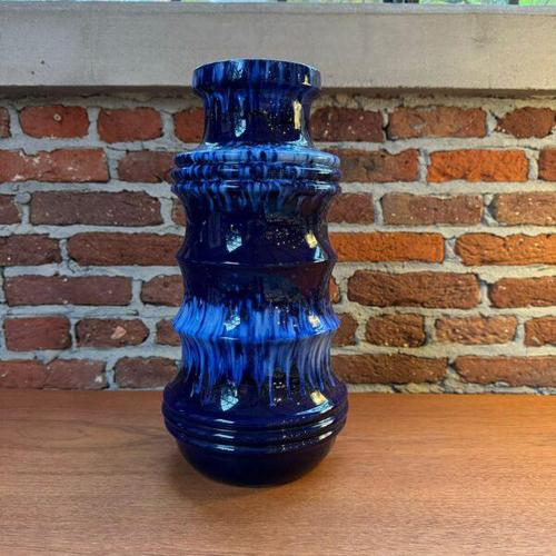 Tall Blue Ceramic Vase, West Germany, 1970s For Sale - Image 5 of 5