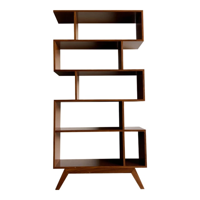 Made to Order Staggered 5 Tier Bookcase For Sale
