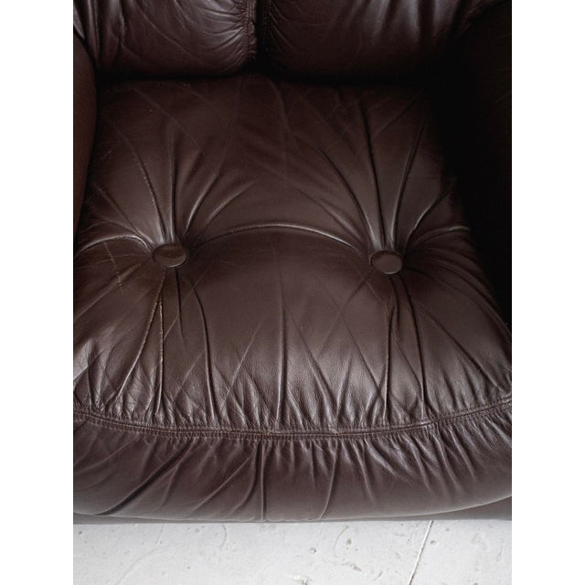 Brown Italian Mid-Century Brown Leather Club Chair For Sale - Image 8 of 15