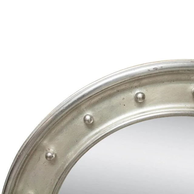 Neoclassical Empire Silver Mirror in Hand-Carved Wood For Sale - Image 4 of 6