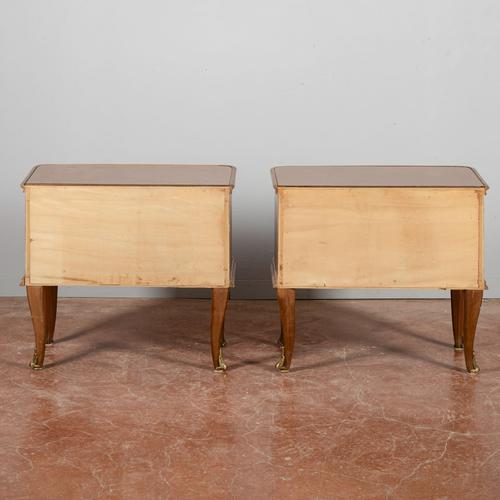 Brown Paolo Buffa-Style Bedside Tables with Glass Top, Set of 2 For Sale - Image 8 of 9